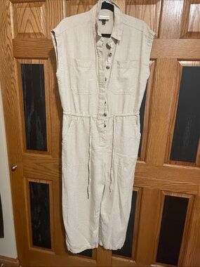 Sleeveless Washable Linen Drawstring Utility Jumpsuit - by Universal Threads